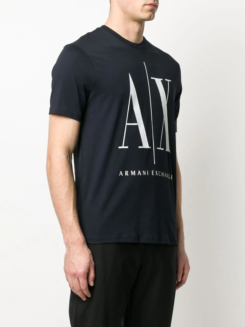 Large logo printed black cotton T-shirt