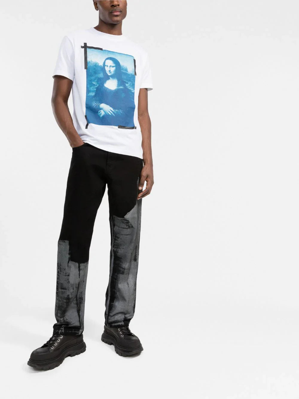 Monalisa slim-cut white T-shirt
