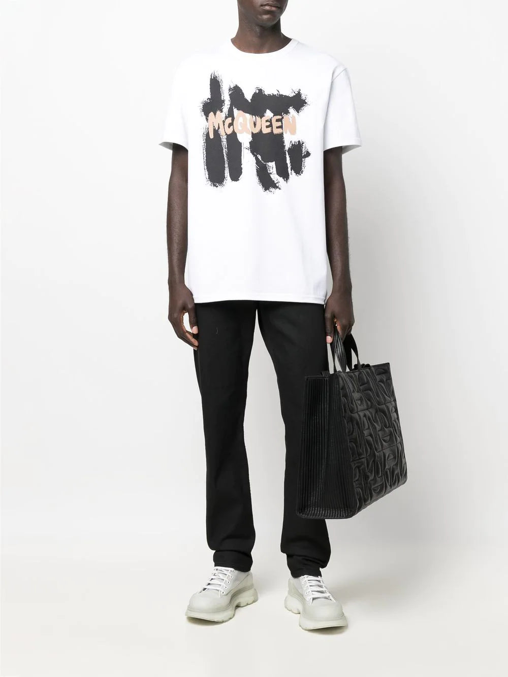 Graffiti Logo Print White T-shirt