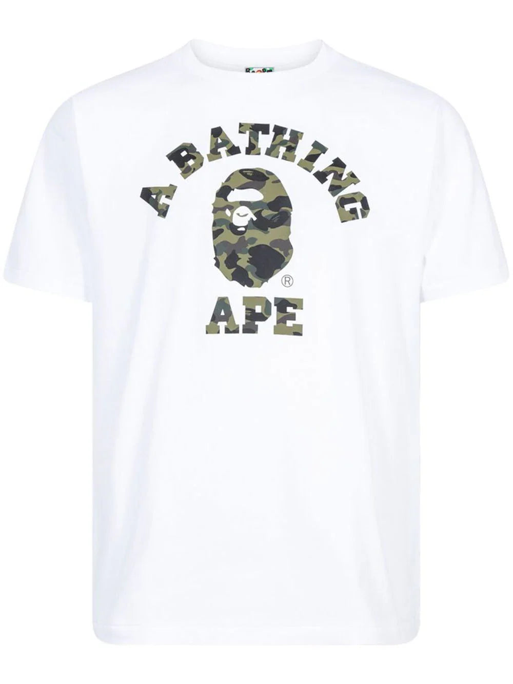 Camo College "White/Green Camo" crew neck T-shirt