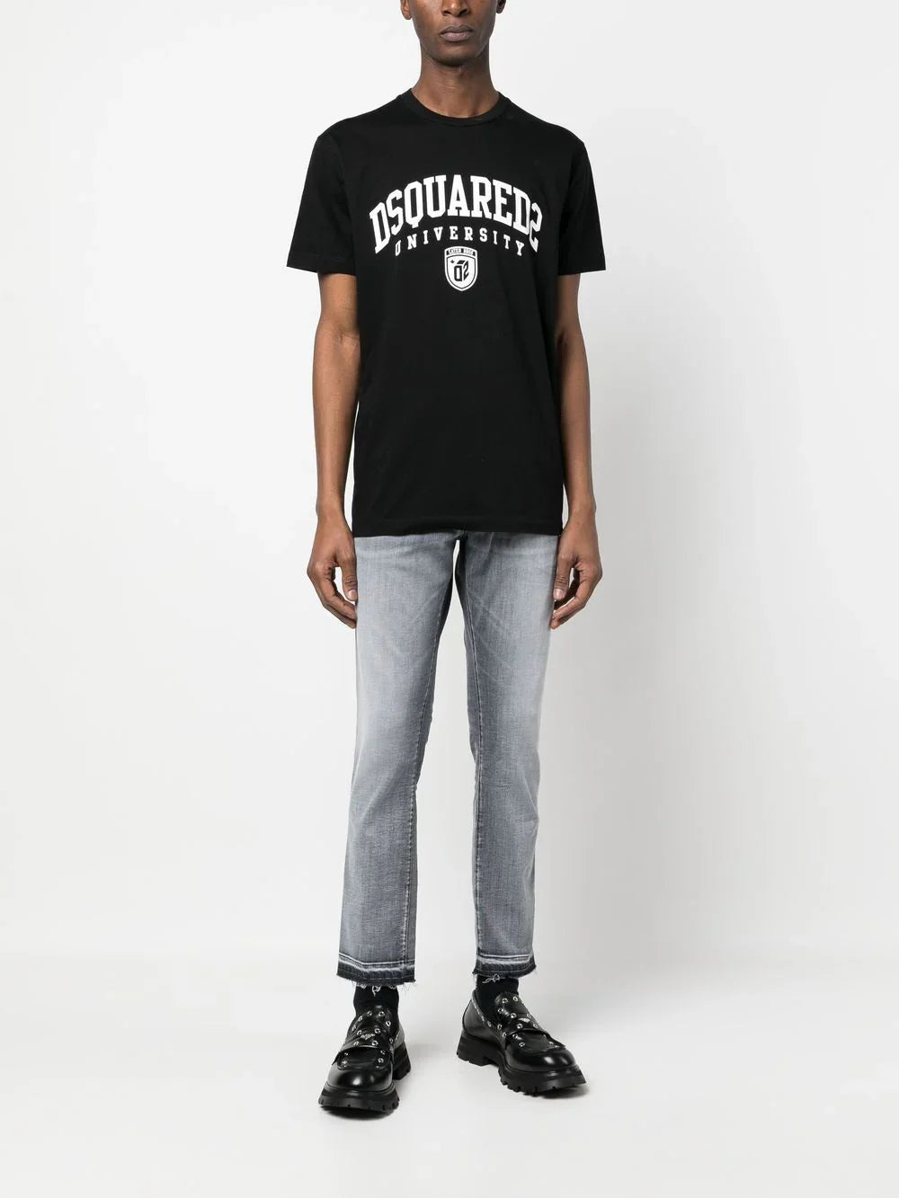 University Print Short-Sleeve Black T-shirt