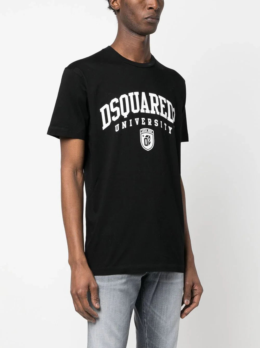 University Print Short-Sleeve Black T-shirt