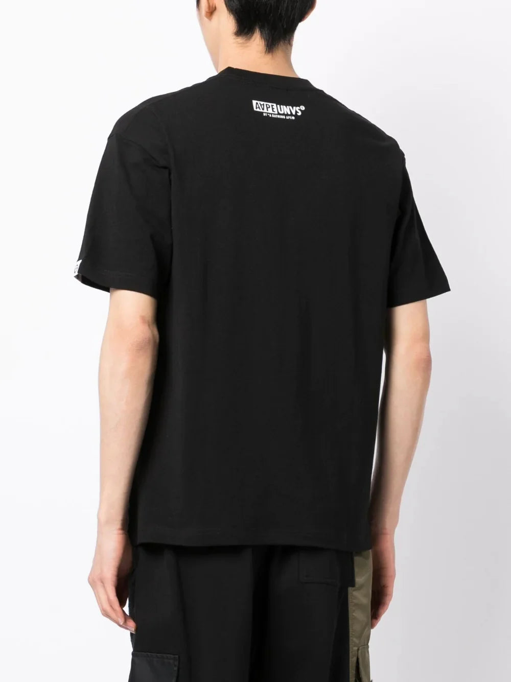 Union Logo Print Black Cotton T-shirt