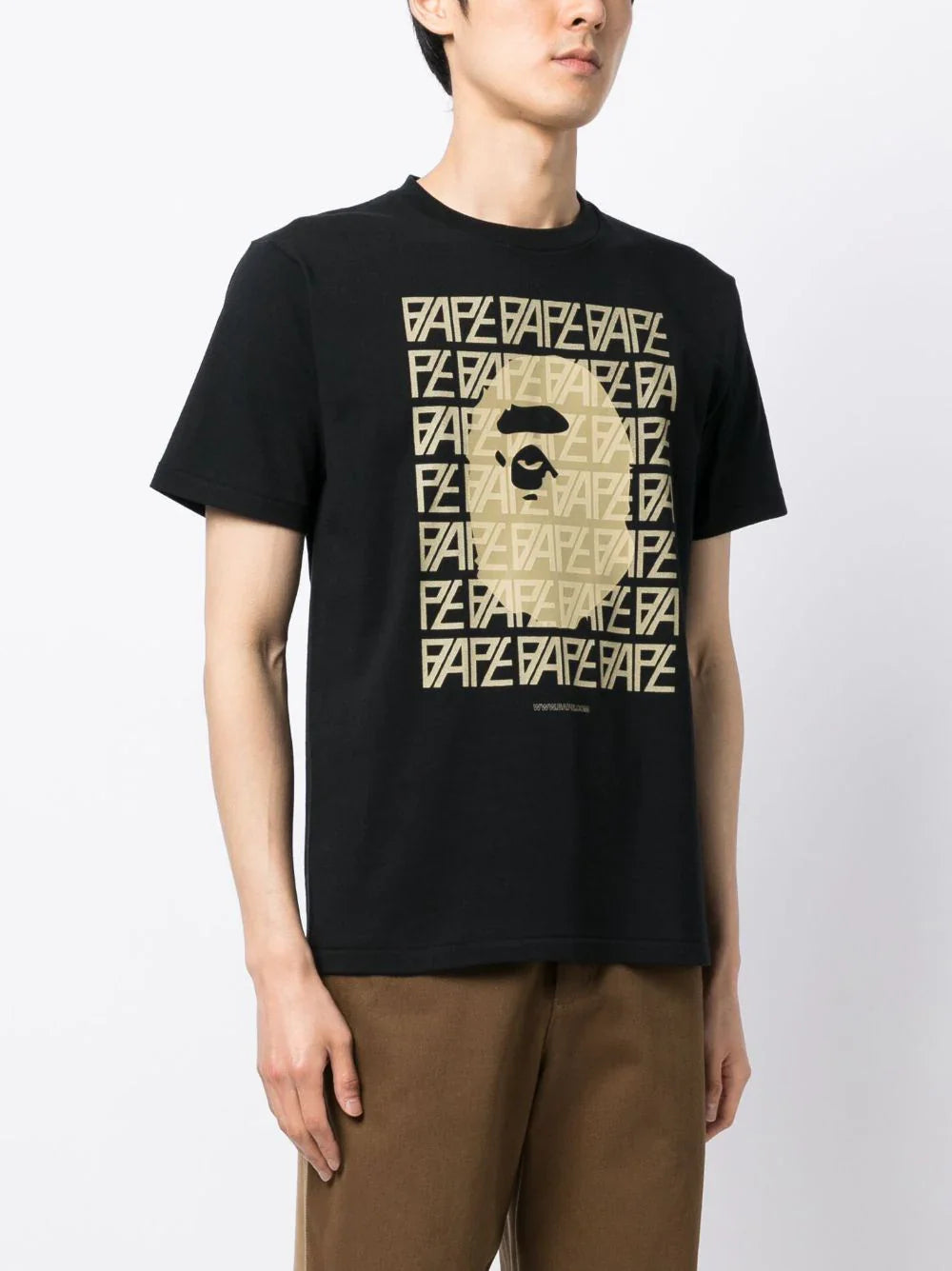 Graphic Logo Print Black Cotton T-shirt