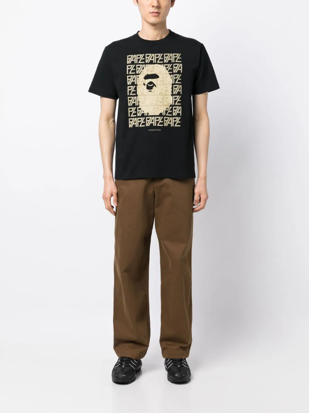 Graphic Logo Print Black Cotton T-shirt