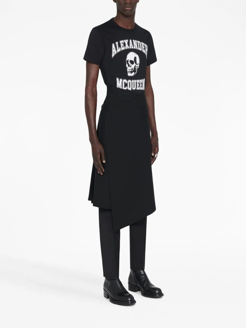 Skull Logo Print Black T-shirt