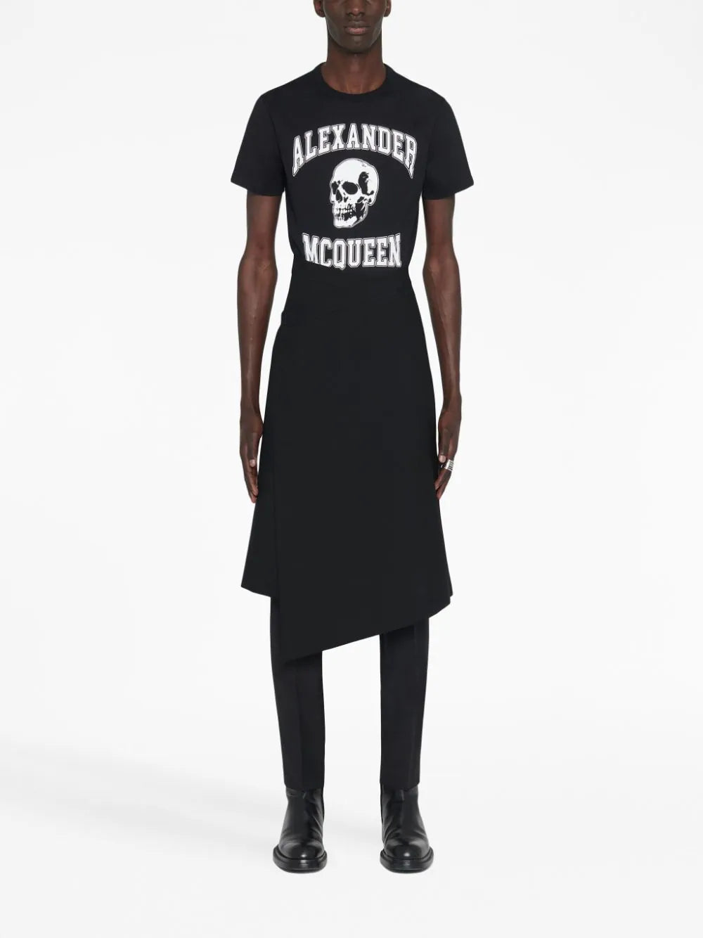 Skull Logo Print Black T-shirt