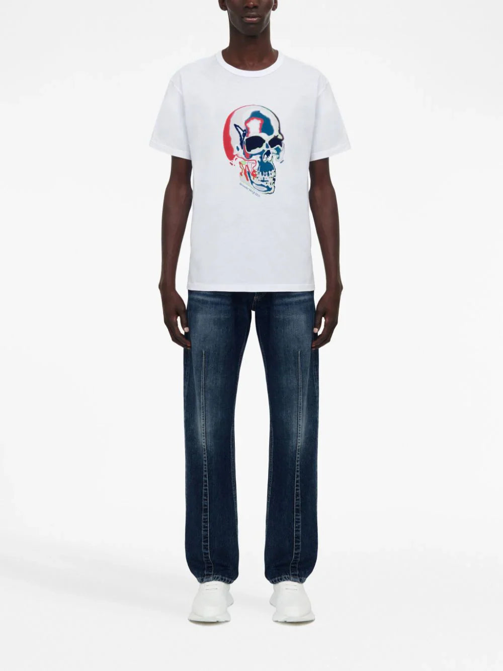 Solarised Skull Print T-shirt