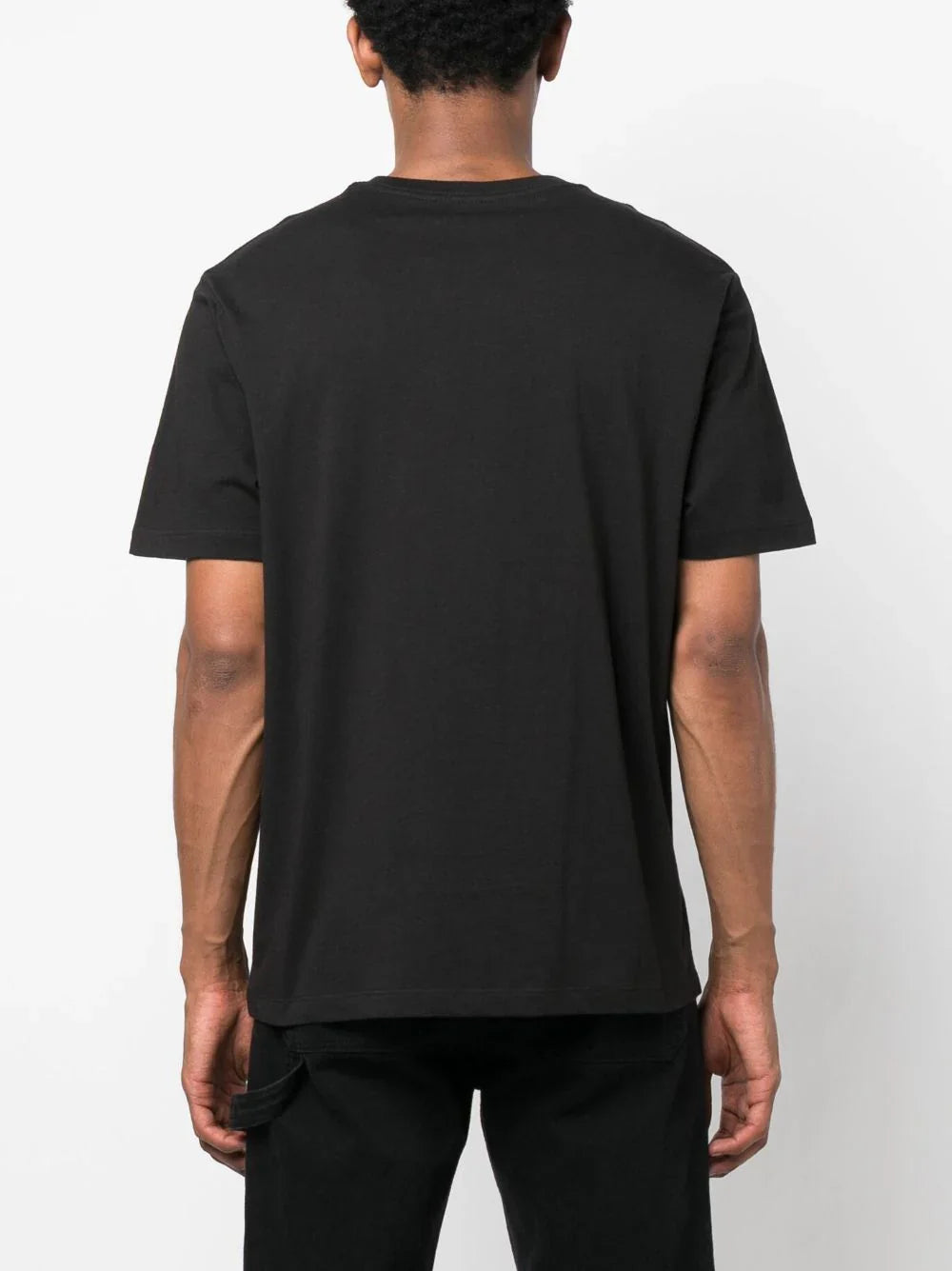 Logo-print black short-sleeve T-shirt