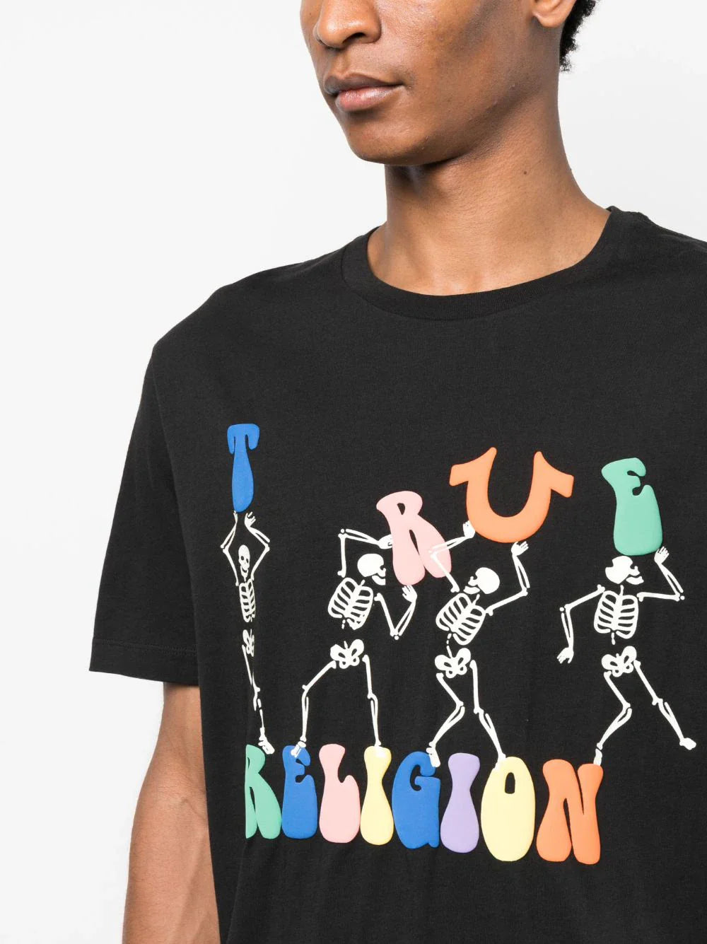 Logo-print black short-sleeve T-shirt
