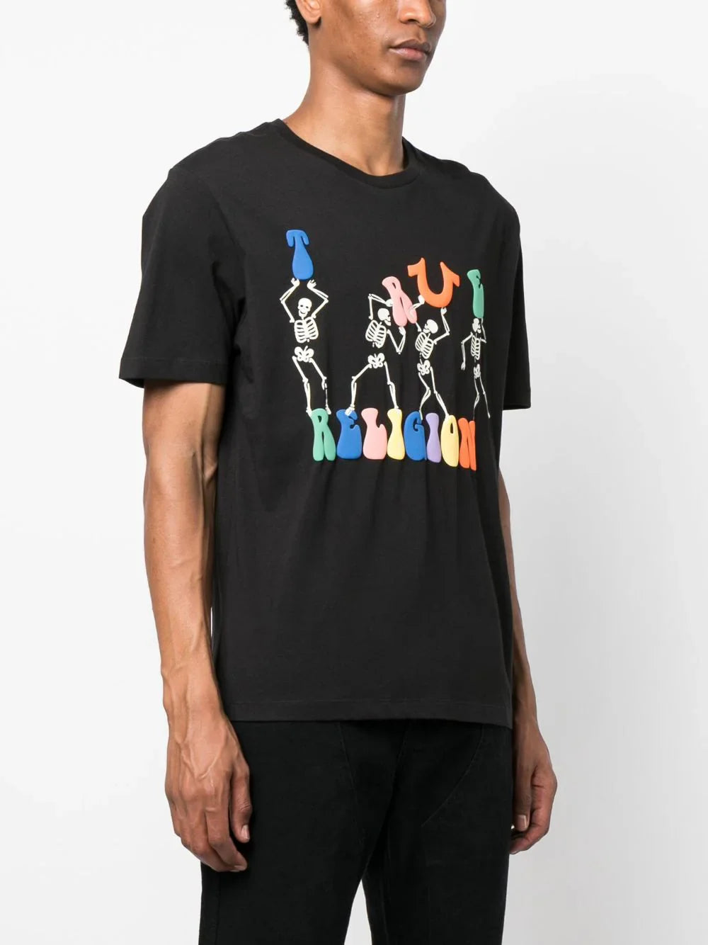 Logo-print black short-sleeve T-shirt