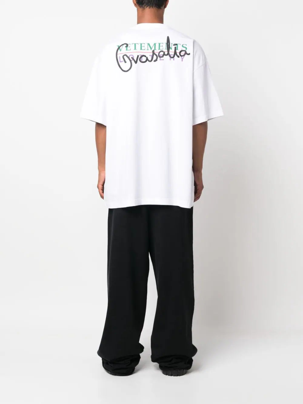 Graphic-print cotton white oversized T-shirt