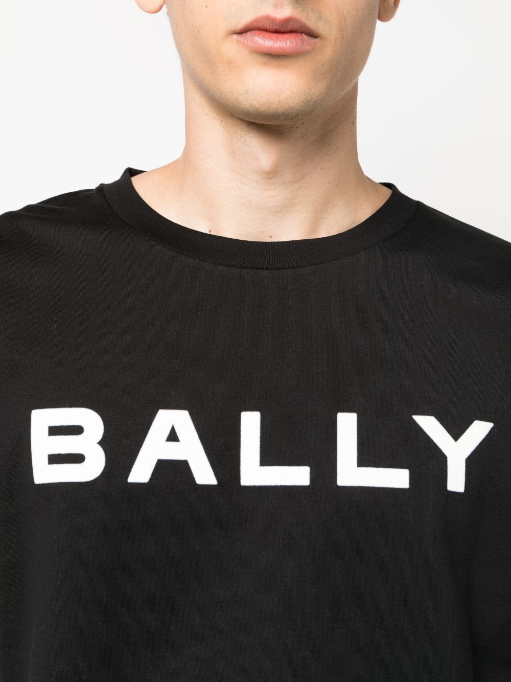 Logo-print black cotton T-shirt