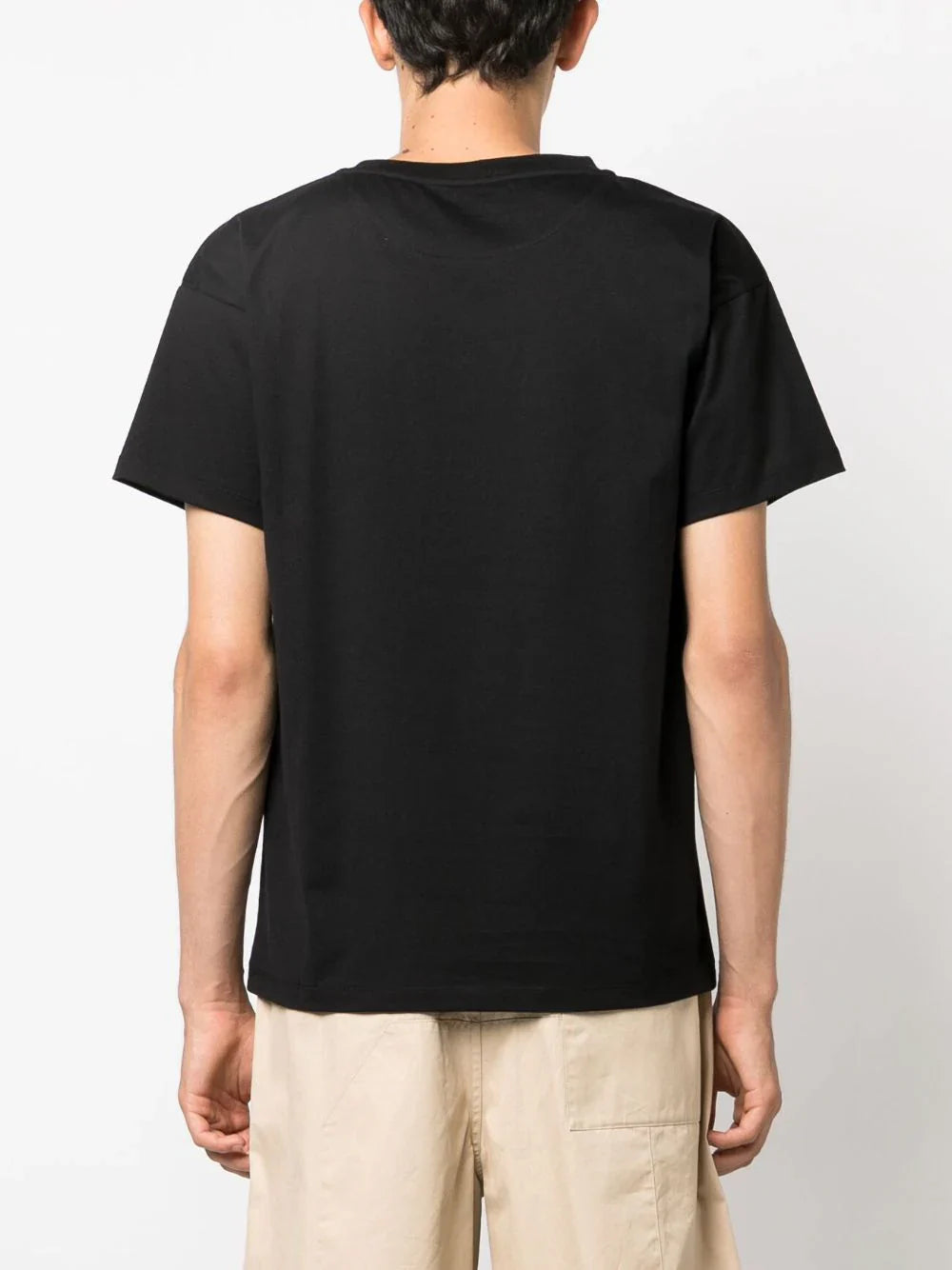 Logo-print black cotton T-shirt