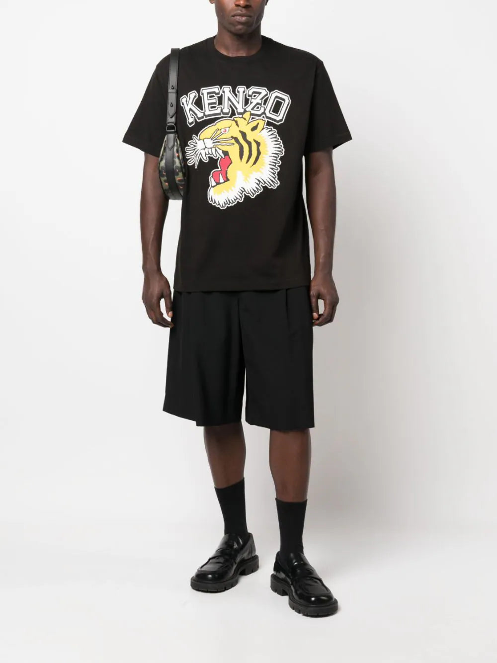 Tiger-print cotton T-shirt