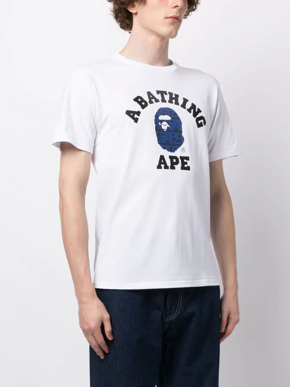 Graphic Logo Print White Cotton T-shirt