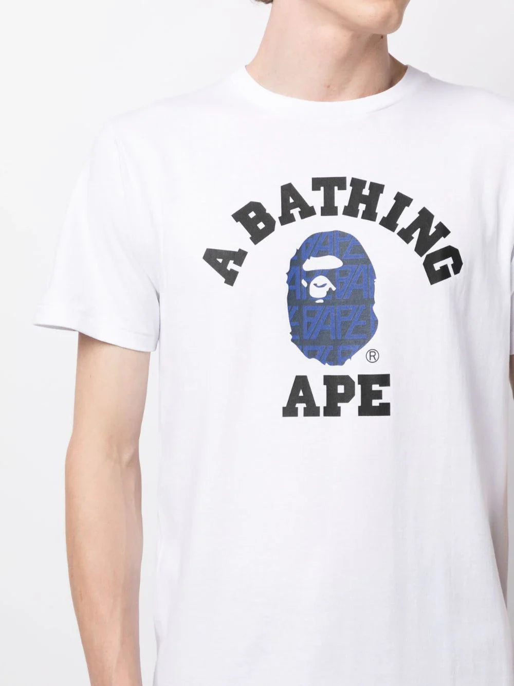 Graphic Logo Print White Cotton T-shirt