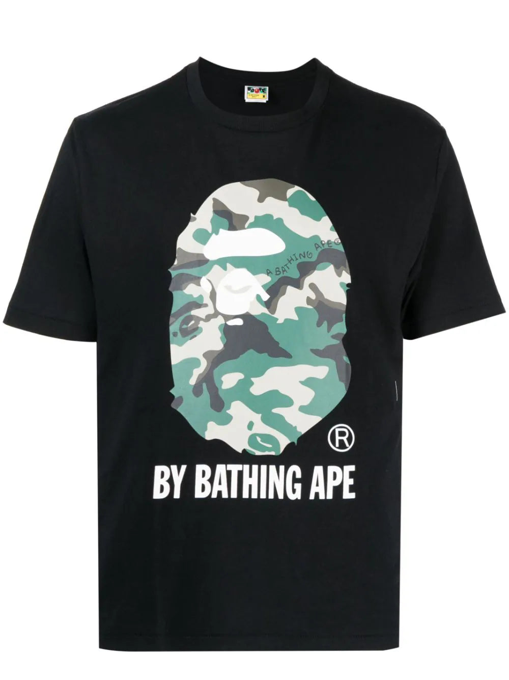 Camouflage Logo Print Black Cotton T-shirt