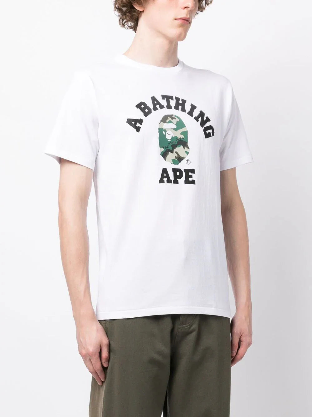 Classic logo-print white cotton T-shirt