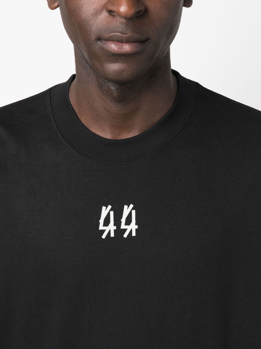 Logo-print black oversized cotton T-shirt