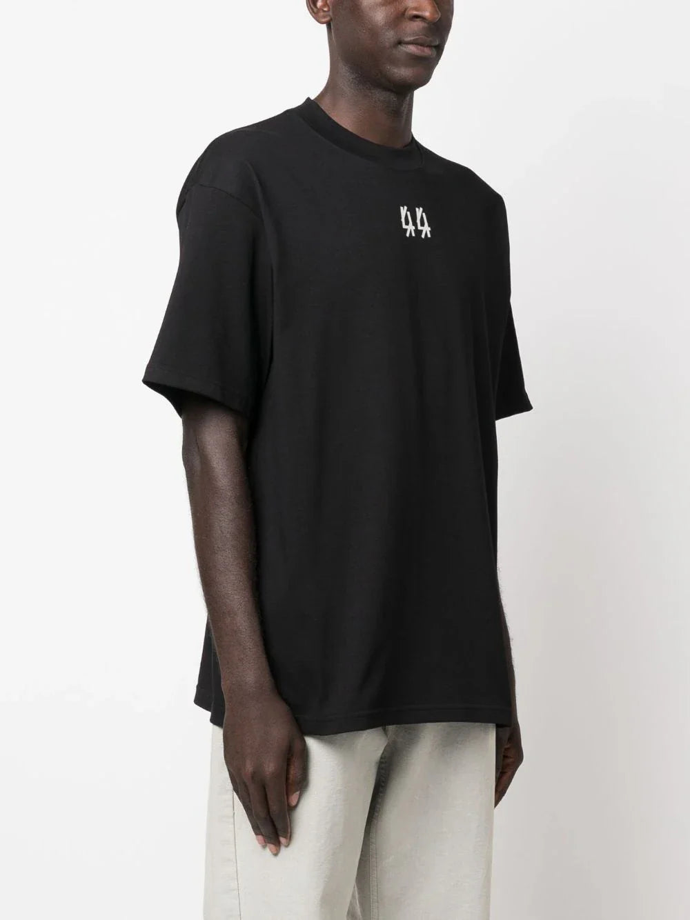 Logo-print black oversized cotton T-shirt