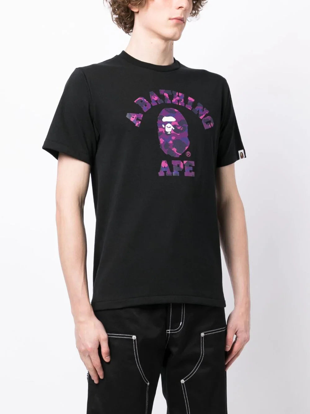 Color Camo cotton black T-shirt