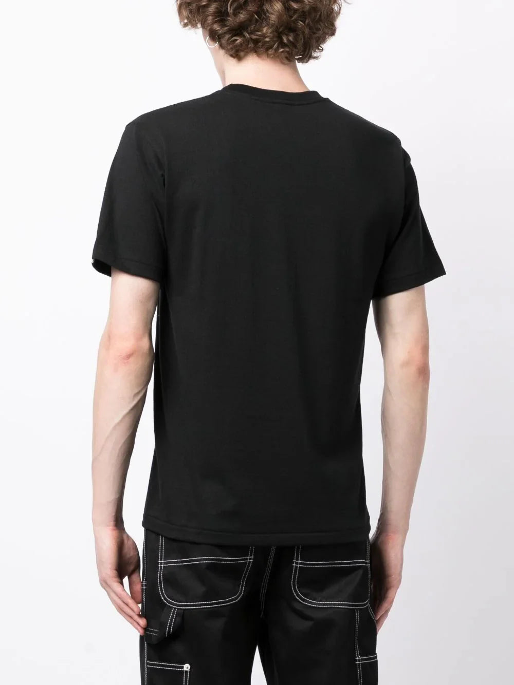 Graphic-print black cotton T-shirt