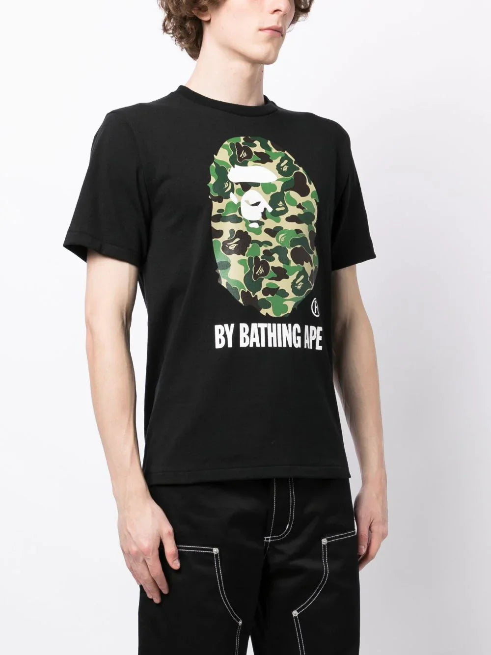 Graphic-print black cotton T-shirt