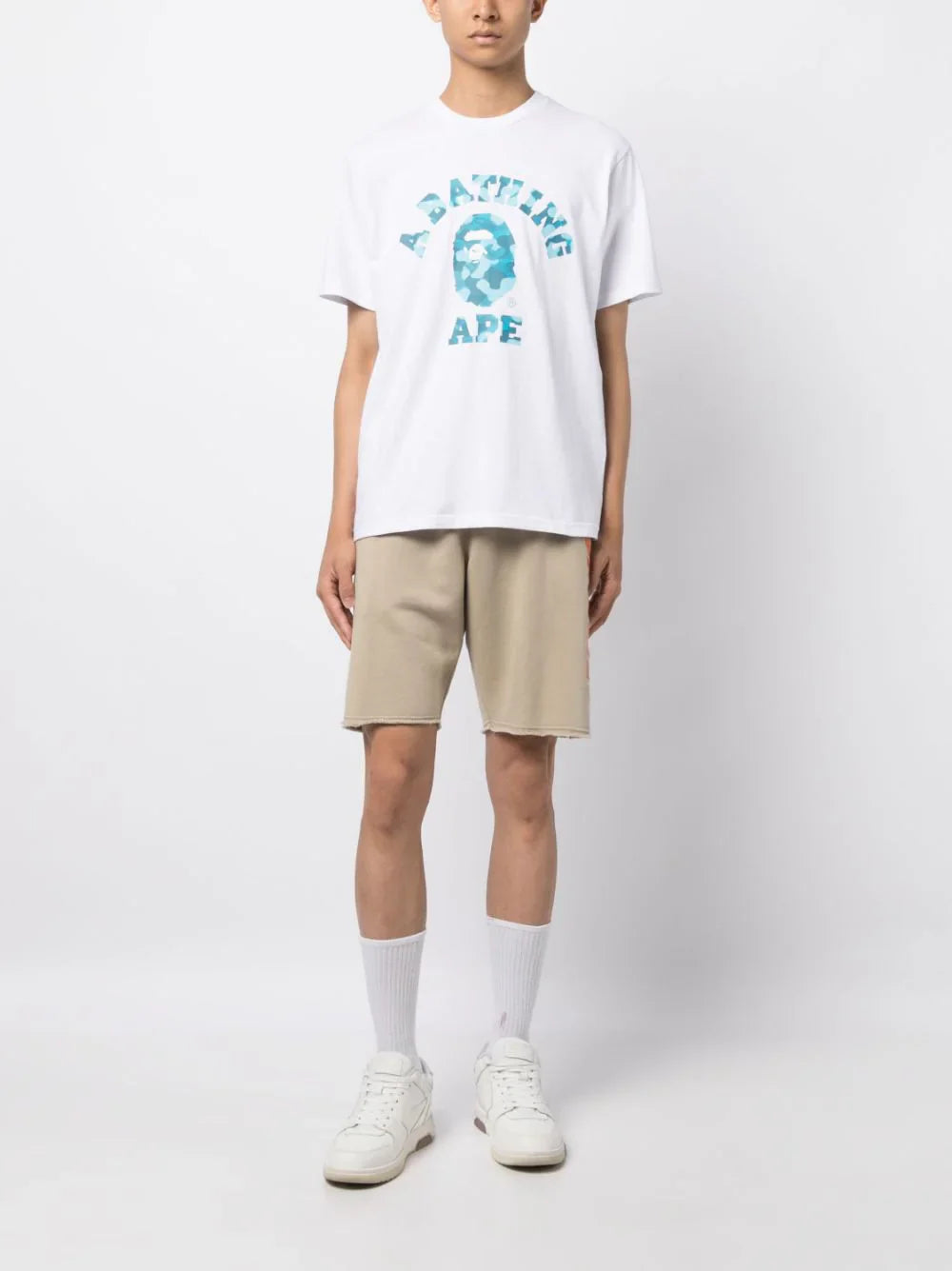 Radiation College camouflage-print white T-shirt