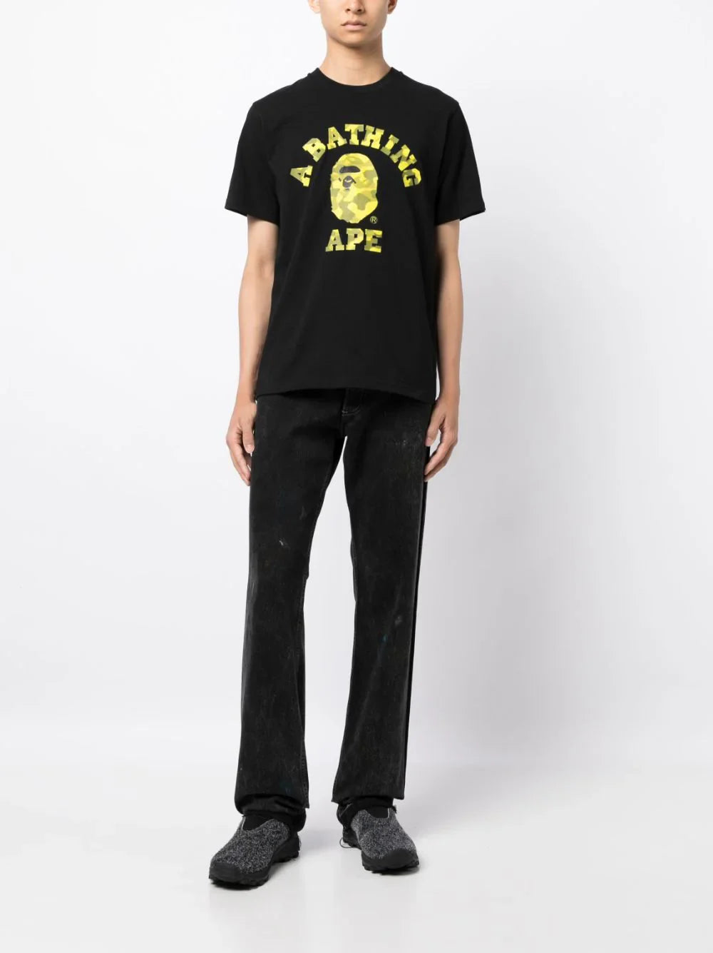 Camouflage Print Black T-shirt