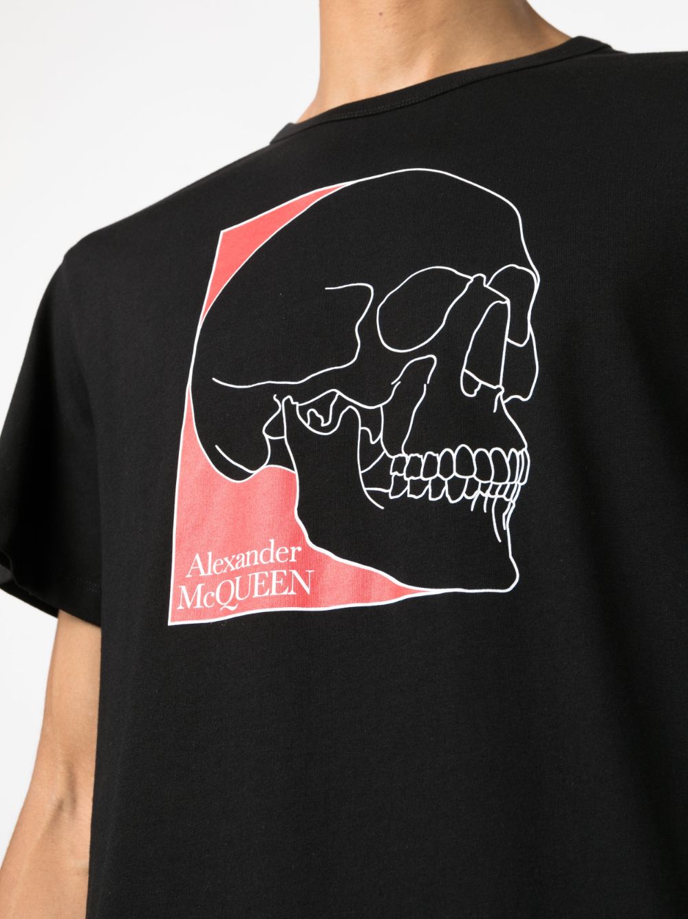 Skull-print black cotton T-shirt