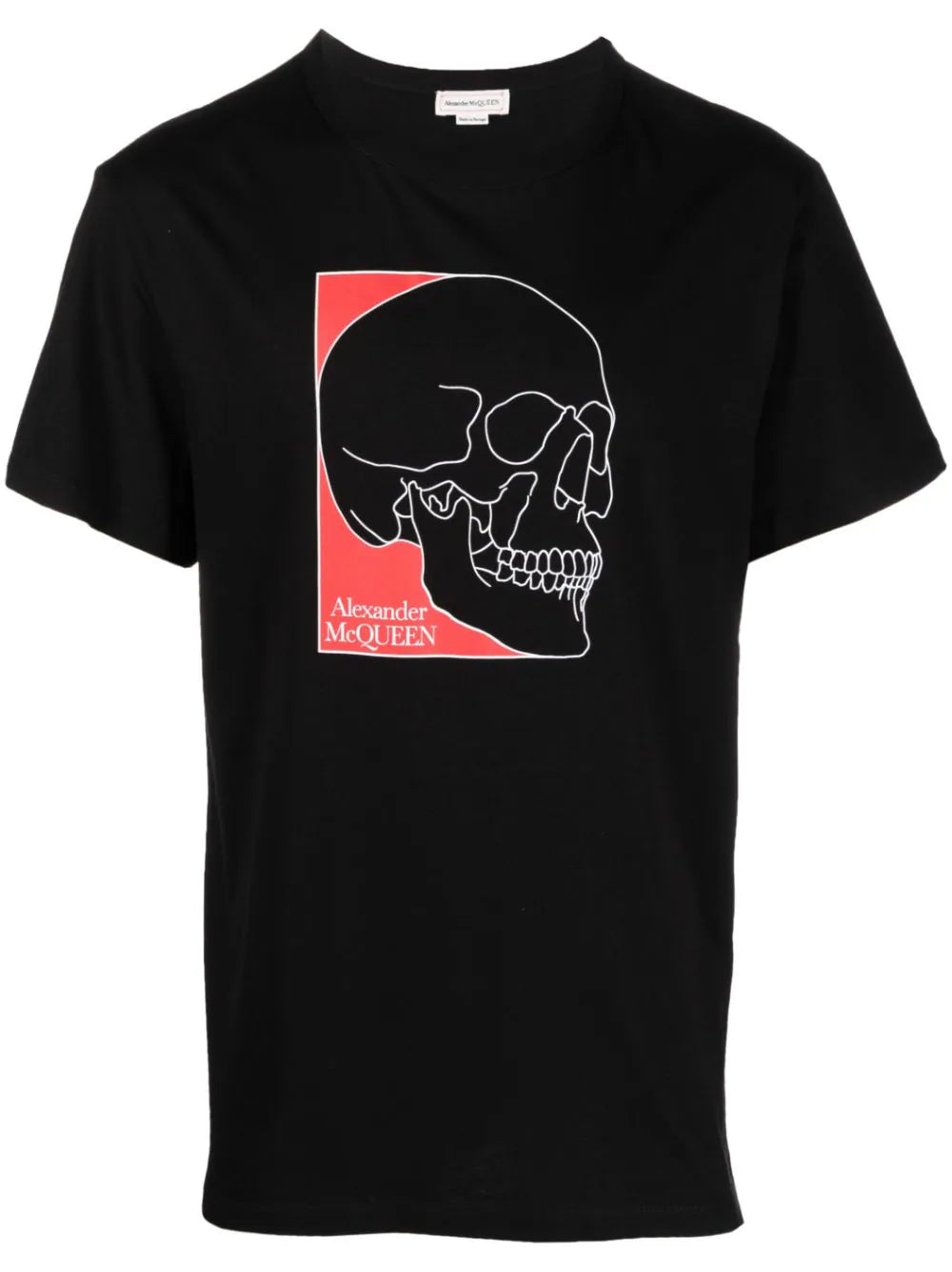 Skull-print black cotton T-shirt