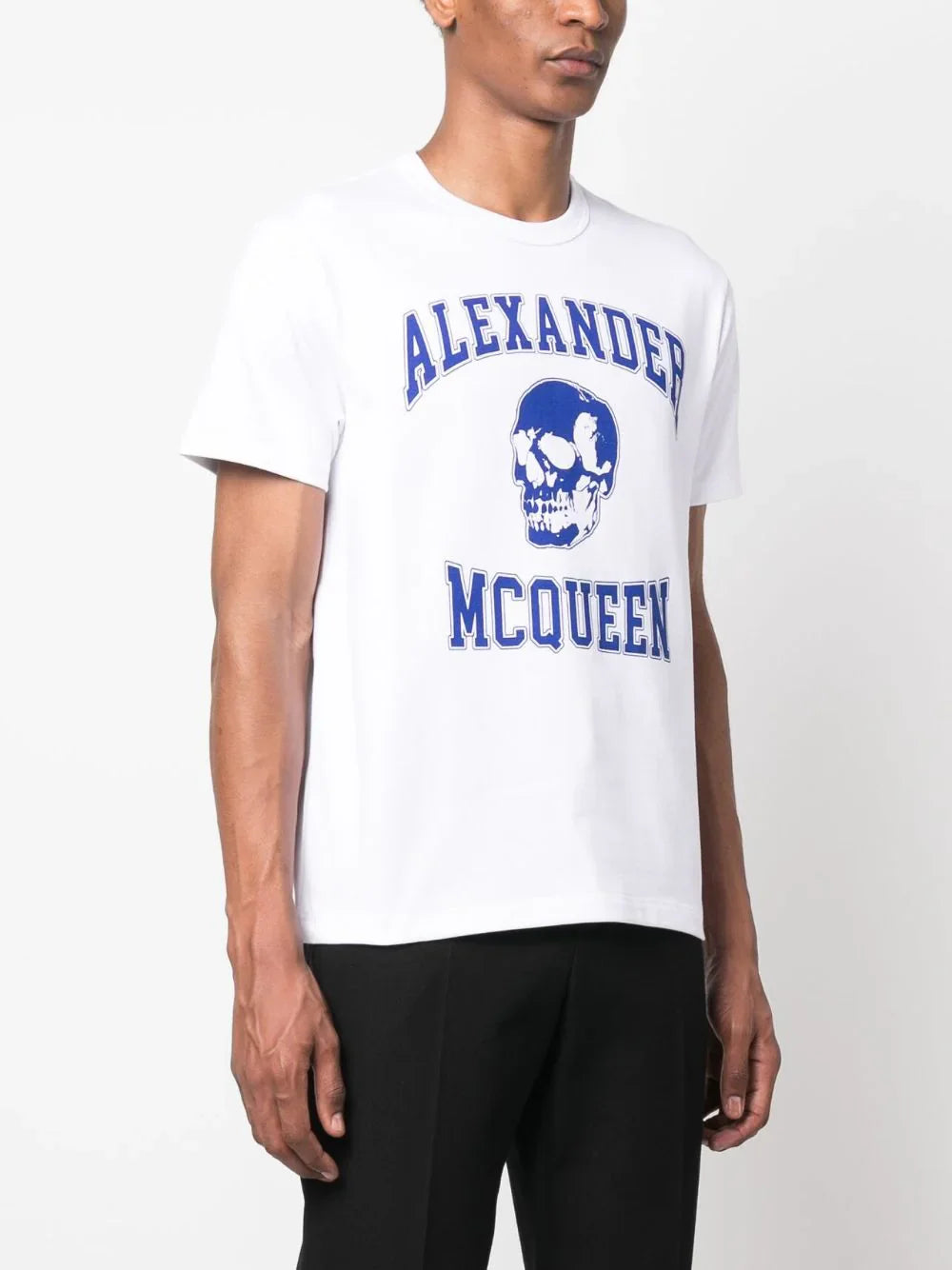 Skull Graphic logo-print white cotton T-shirt