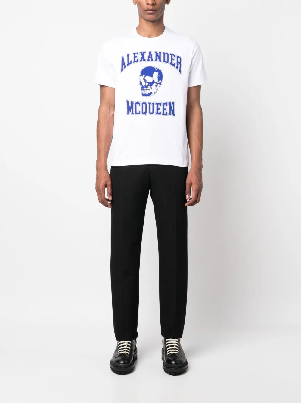 Skull Graphic logo-print white cotton T-shirt