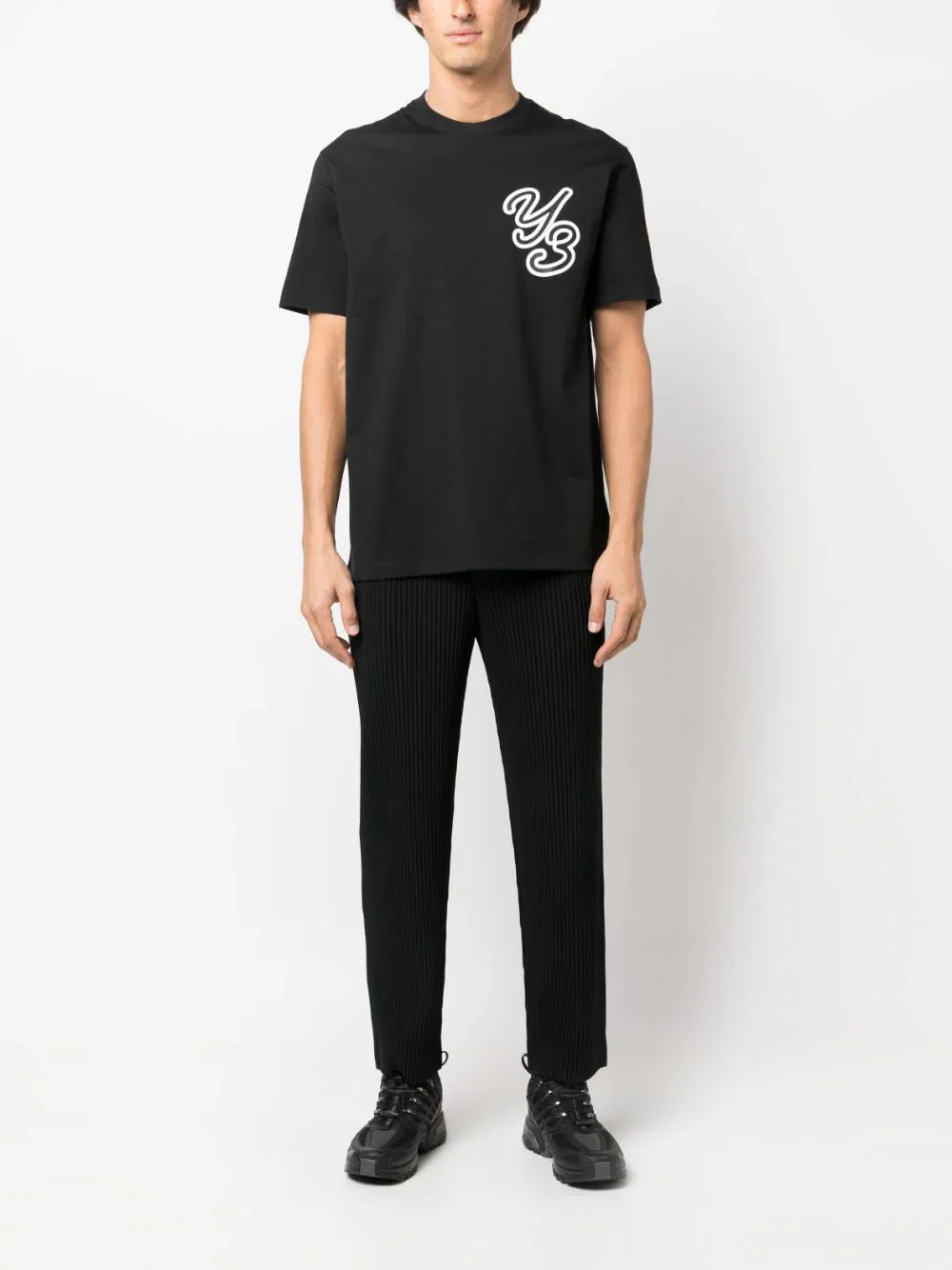 Logo-flocked T-shirt