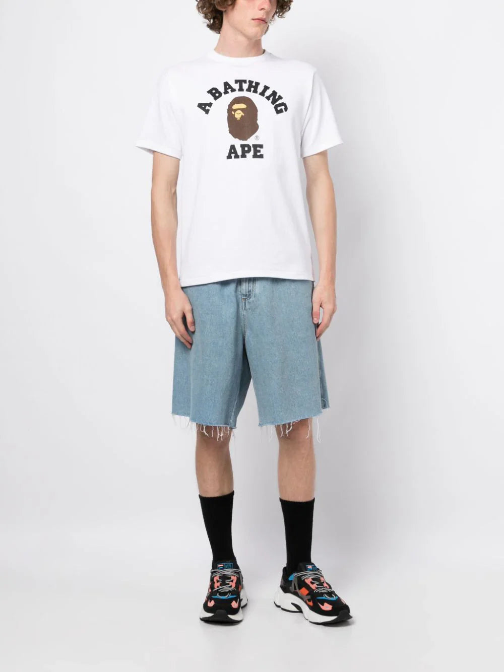 College logo-print white cotton T-shirt