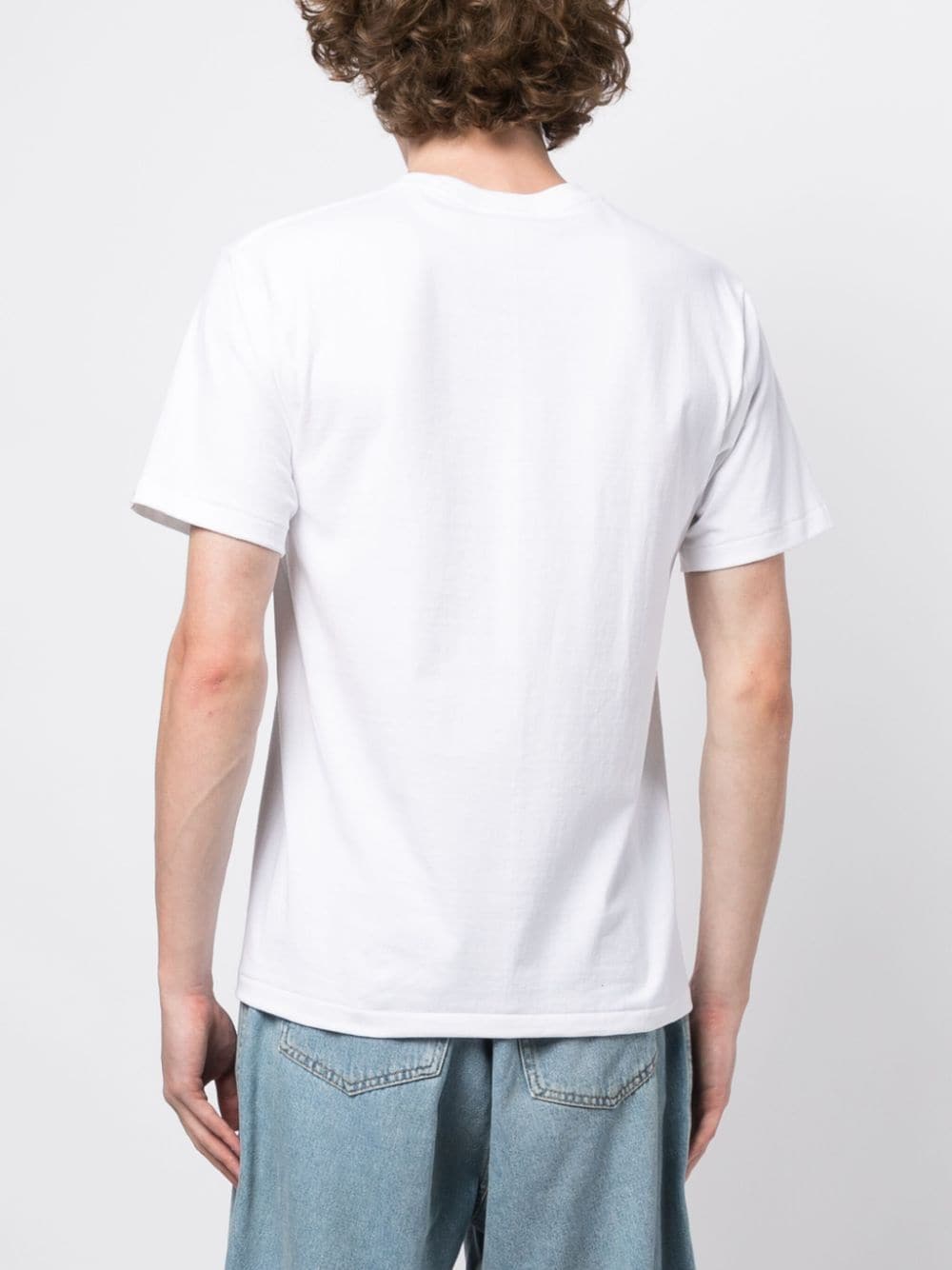 College logo-print white cotton T-shirt