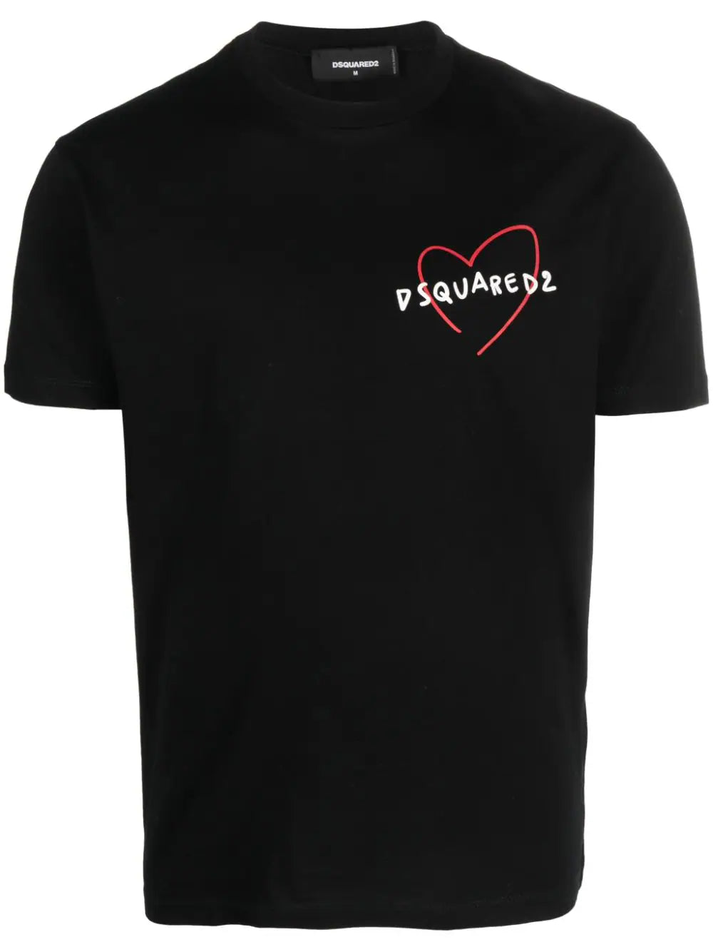 Heart logo-print black T-shirt