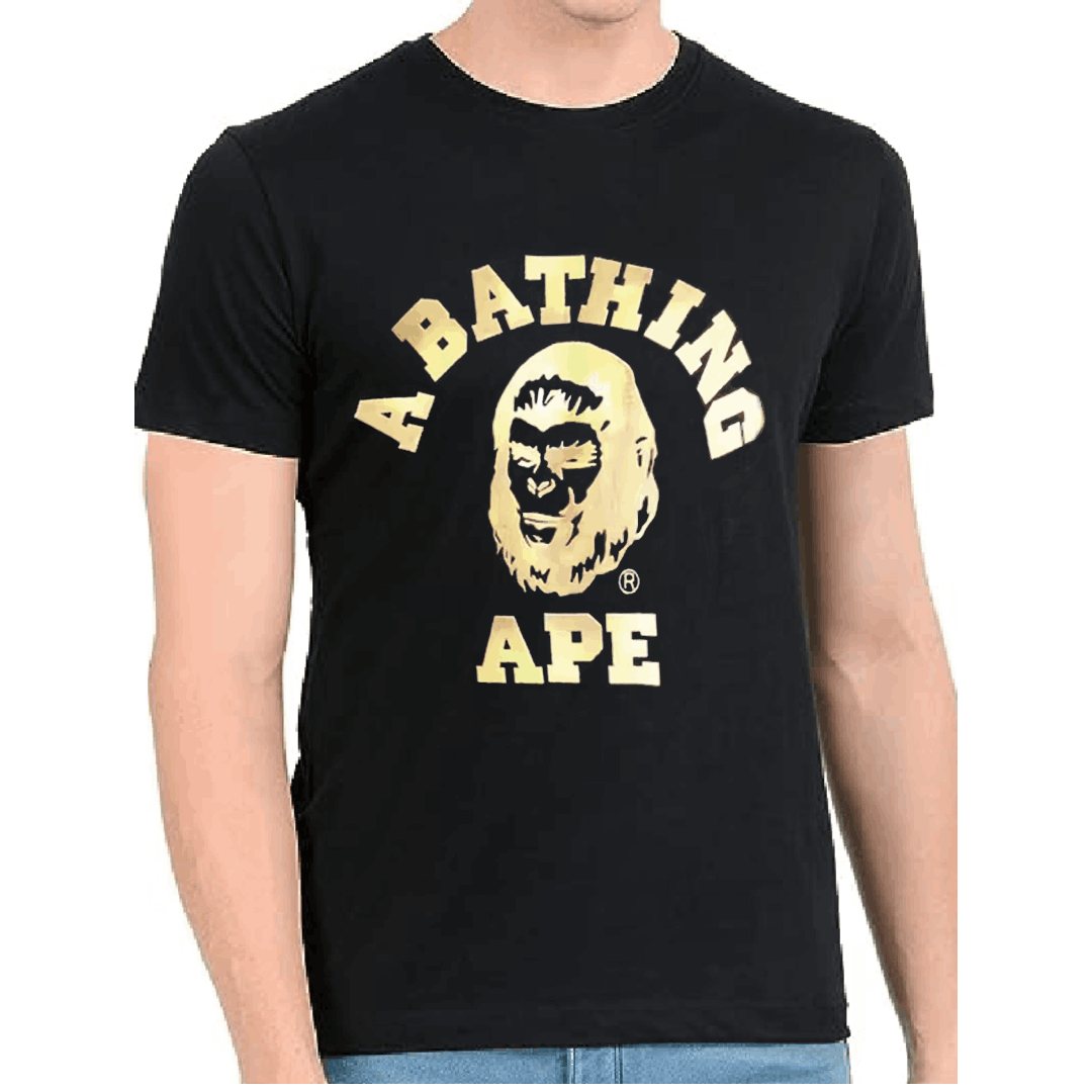 Luxe Golden Print Black Tshirt