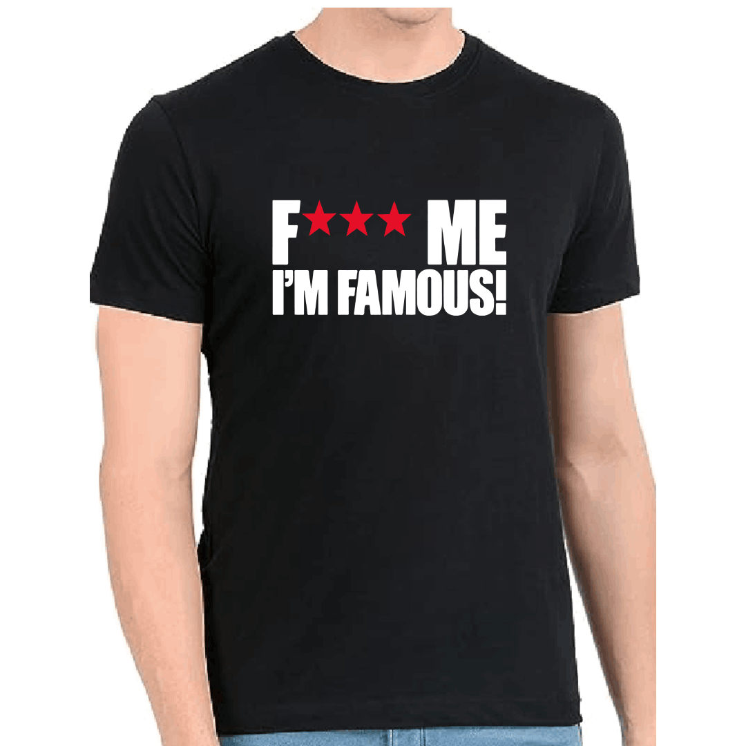 Men's Oversized "I Am Famous" Printed T-shirt