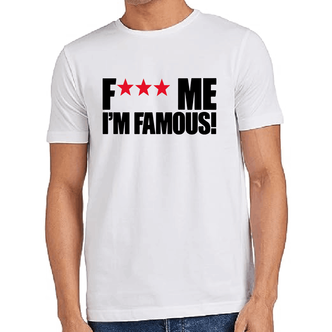 Men's Oversized "I Am Famous" Printed T-shirt