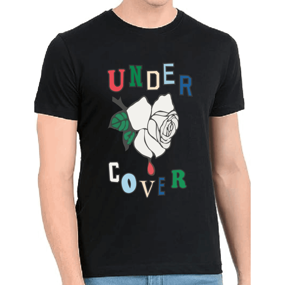 Mens Oversize Regular Print Black Tshirt