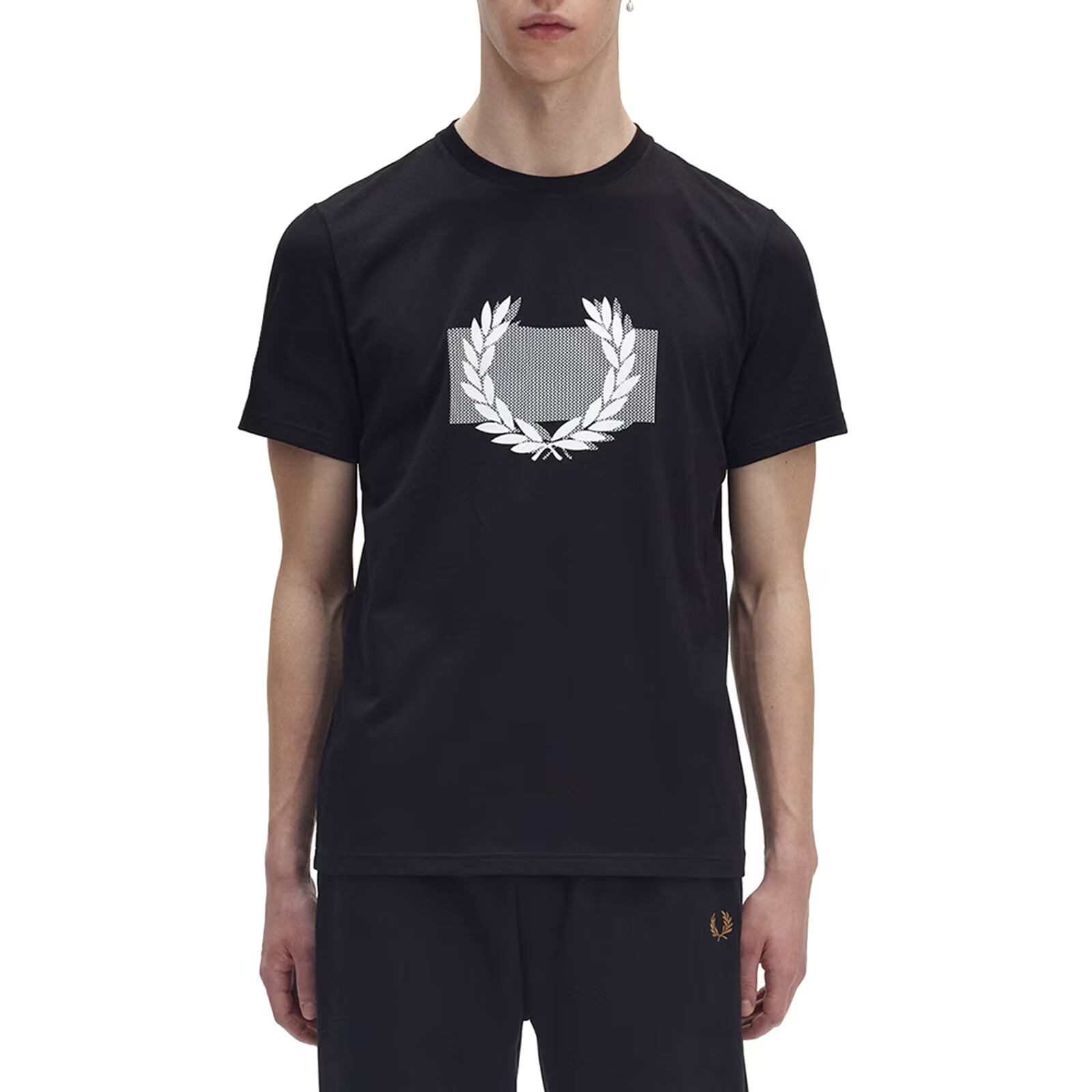 Black Colour-Blocked Laurel Wreath T-shirt