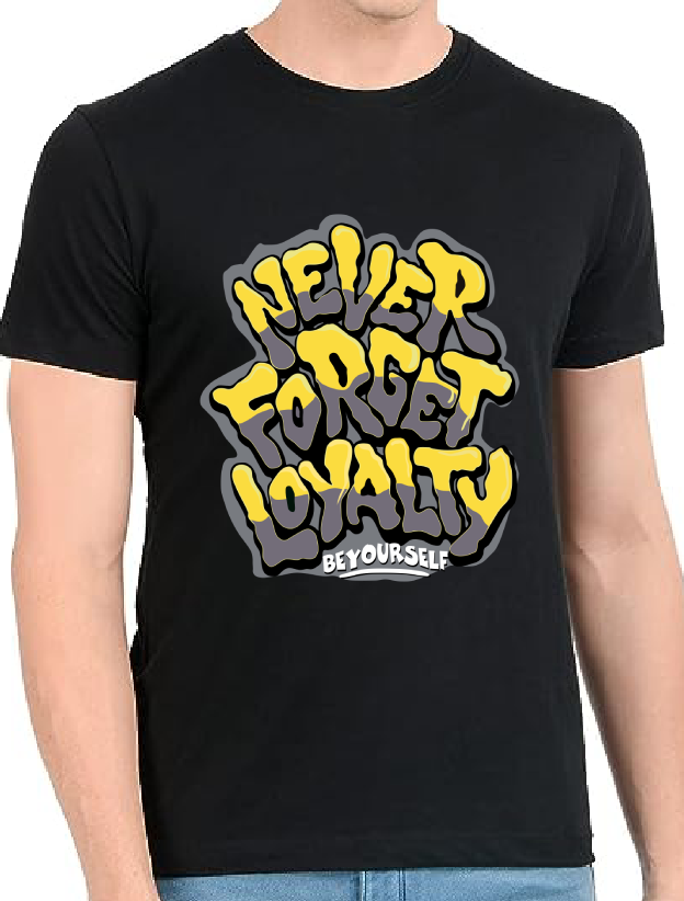 Men's Cotton Regular Fit "Never Forget Loyalty" Graphic T-shirt